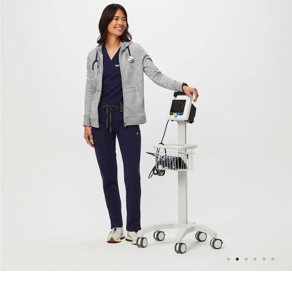 Figs On Shift Gray Full Zip Hoodie - Picture 2 of 6